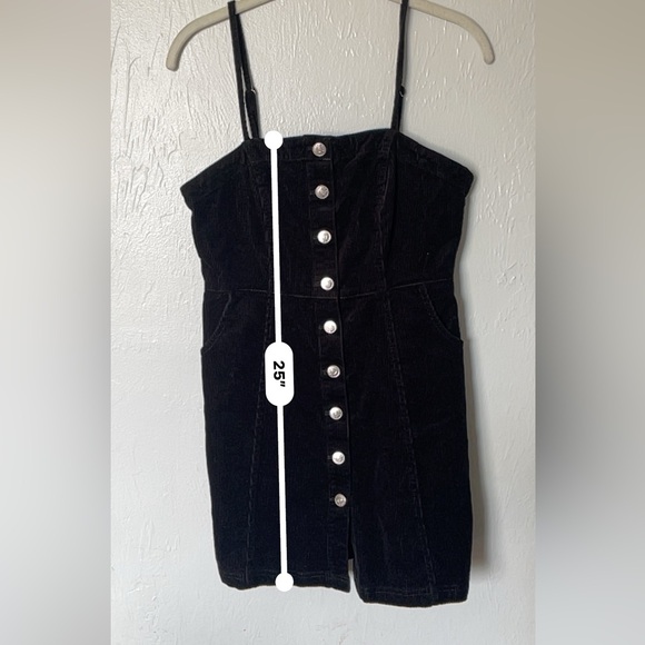 Love Tree Black Mini Dress with Button Detail - Picture 5 of 6